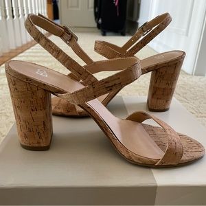 Only worn twice! Natural Cork Heels